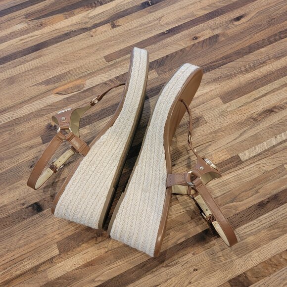 Michael Kors Casey Wedge Espadrille Platform Sandals, Luggage Brown - Picture 6 of 11